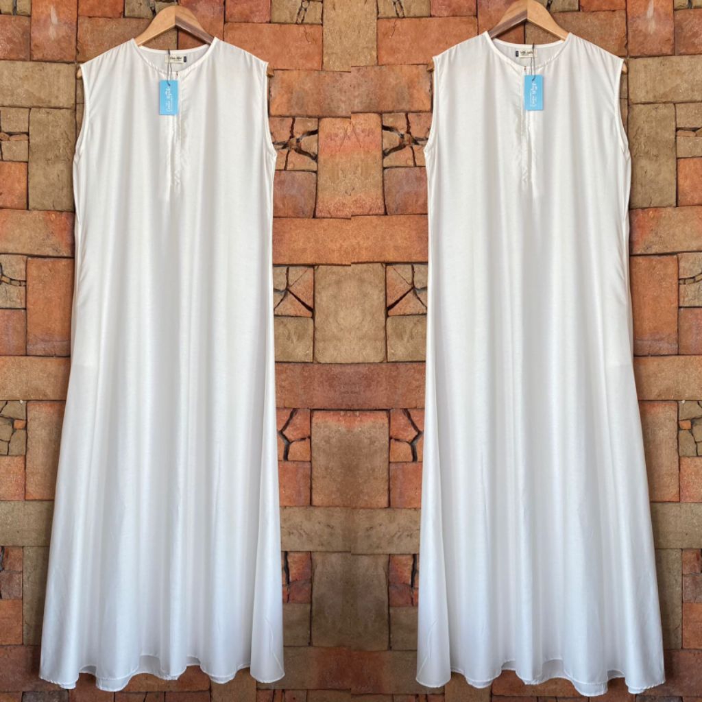 inner Gamis Wanita Tanpa Lengan Polos Katun Twill Premium