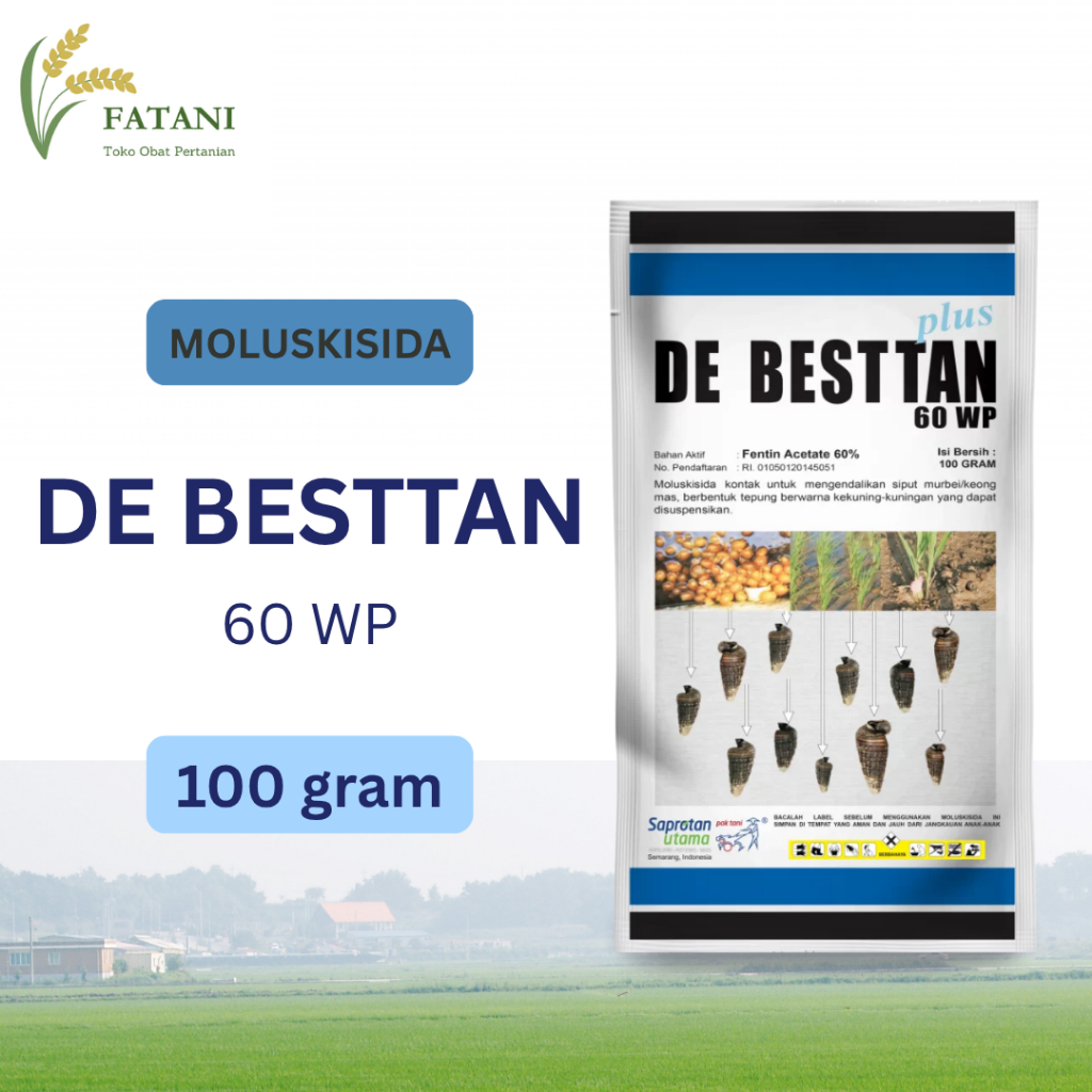 DE BESTTAN 60 WP 100 Gram - Moluskisida Obat Pembasmi Keong Siput Sawah