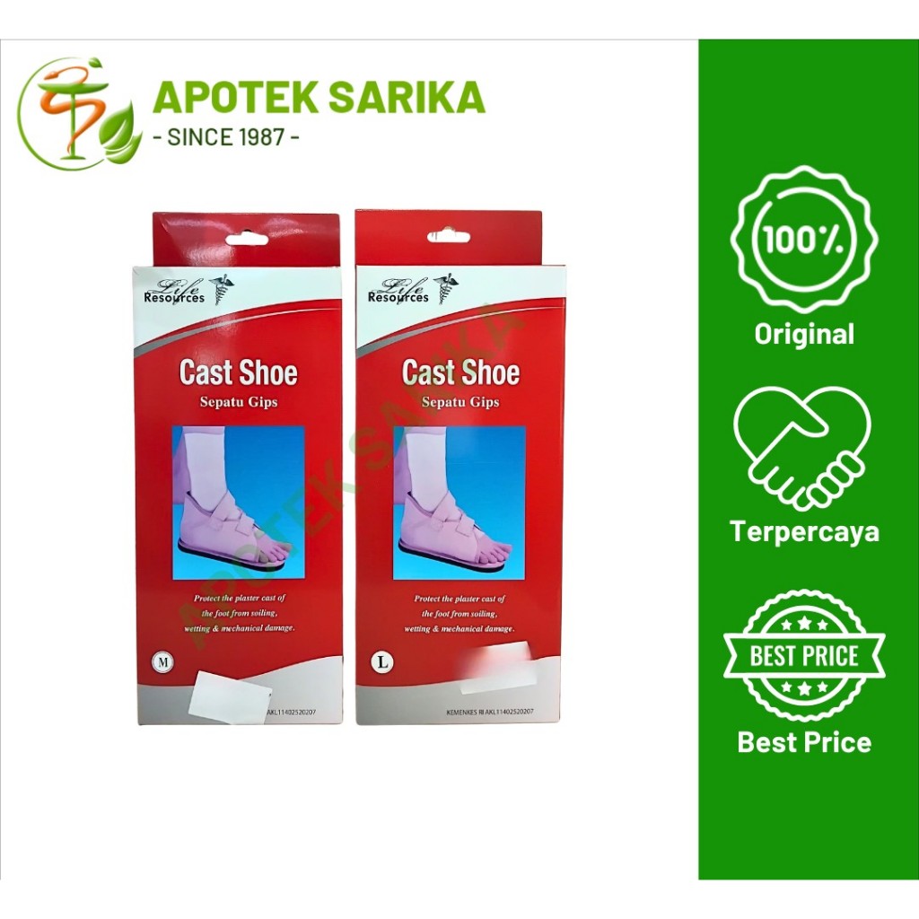 Cast Shoe Sepatu Gips Lifeline Resources Pelindung Kaki Pasca Gips Ukuran M L & XL