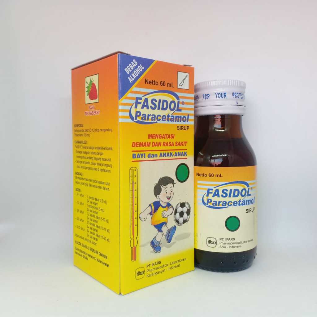 Fasidol SIrup 60ml Ifars -  Paracetamol Sirup / Obat Demam / Obat Sakit Gigi / Obat Sakit Kepala / O