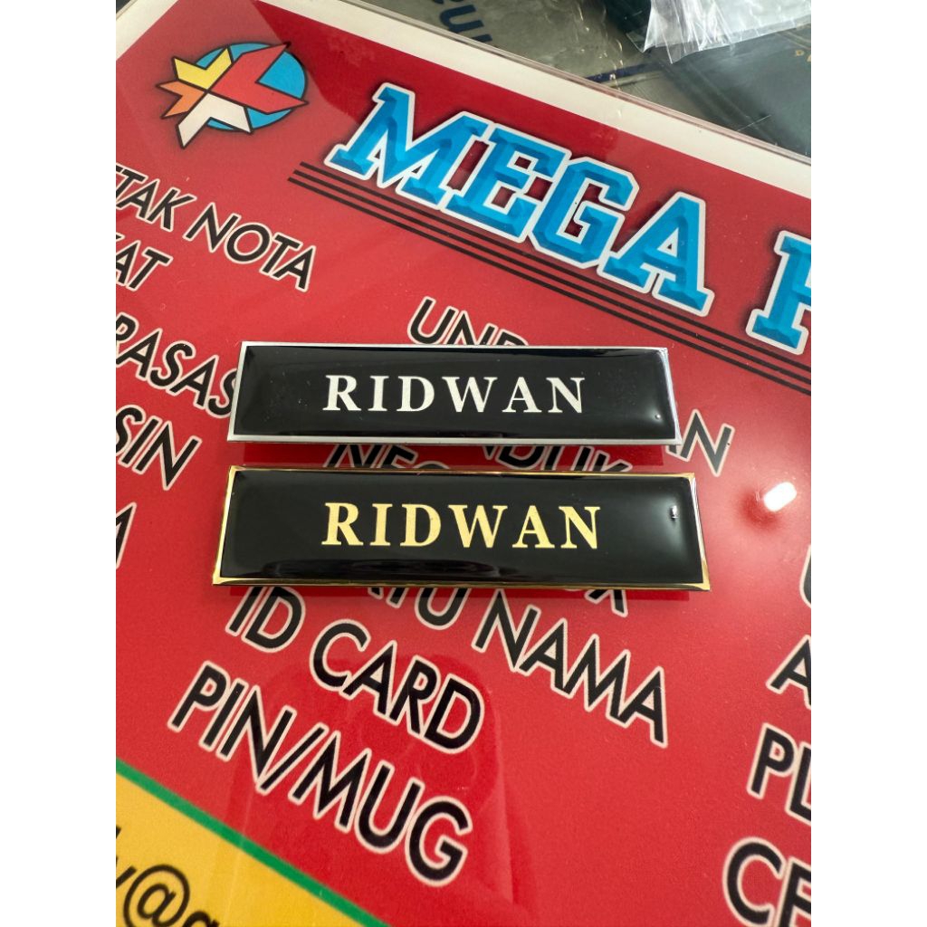 Name tag/Nama dada/Tanda Pengenal