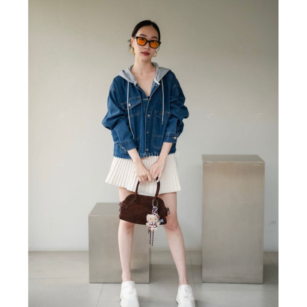 Jacket hoodie denim import outer