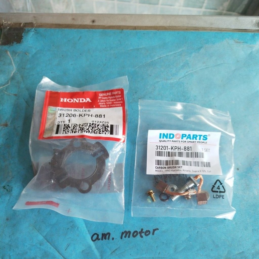 rumah arang + arang stater indopat  karisma, Supra x125, cbr 150, Mega pro new, honda ori. harga 1 s