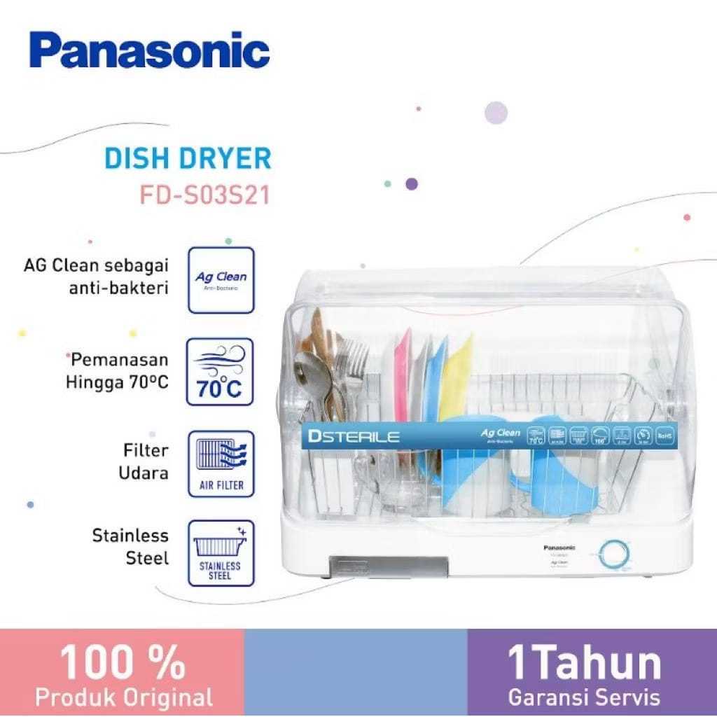 Panasonic Dsterile Sterilizer Dish Dryer | Pengering Alat Makan dan botol susu | Alat Sterilizer Per