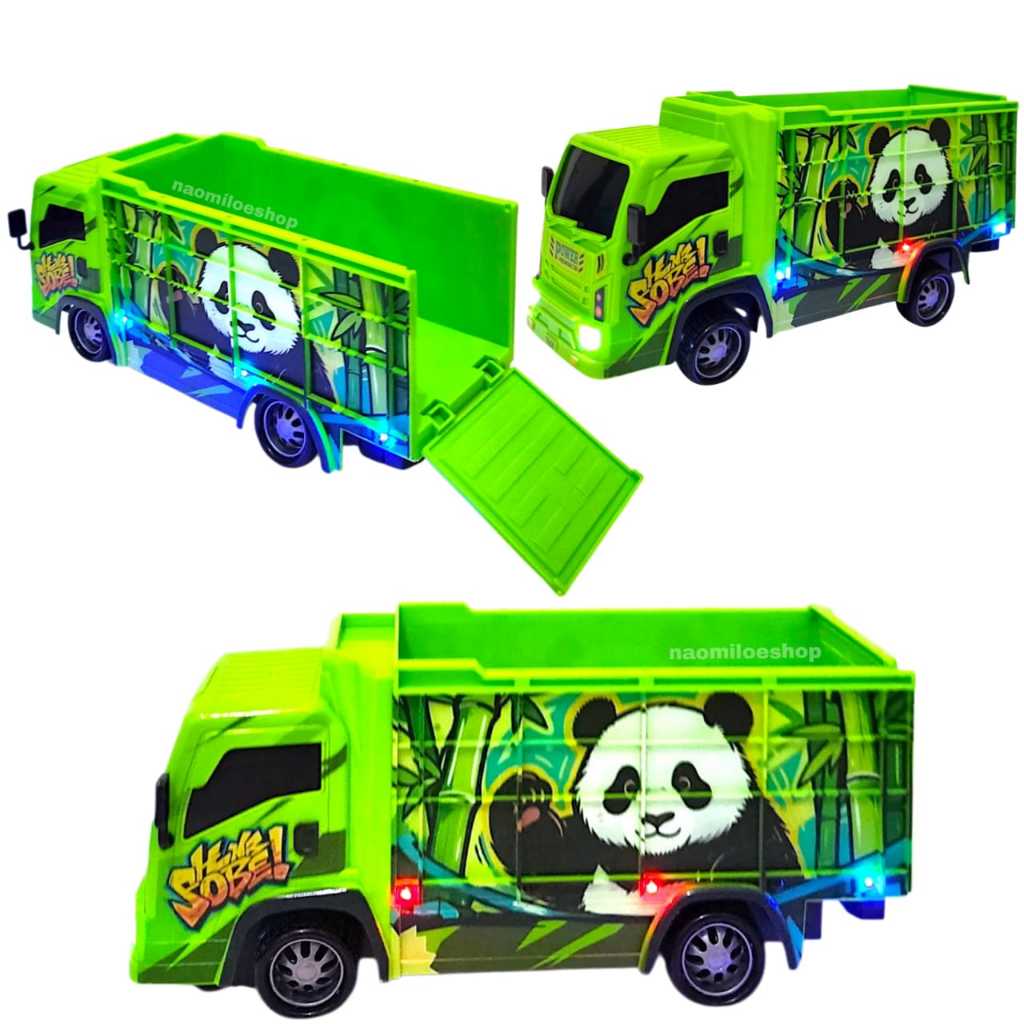 mainan truk oleng animal Truk panda sobe mainan truk oleng animal basuri bisa goyang telolet lampu m