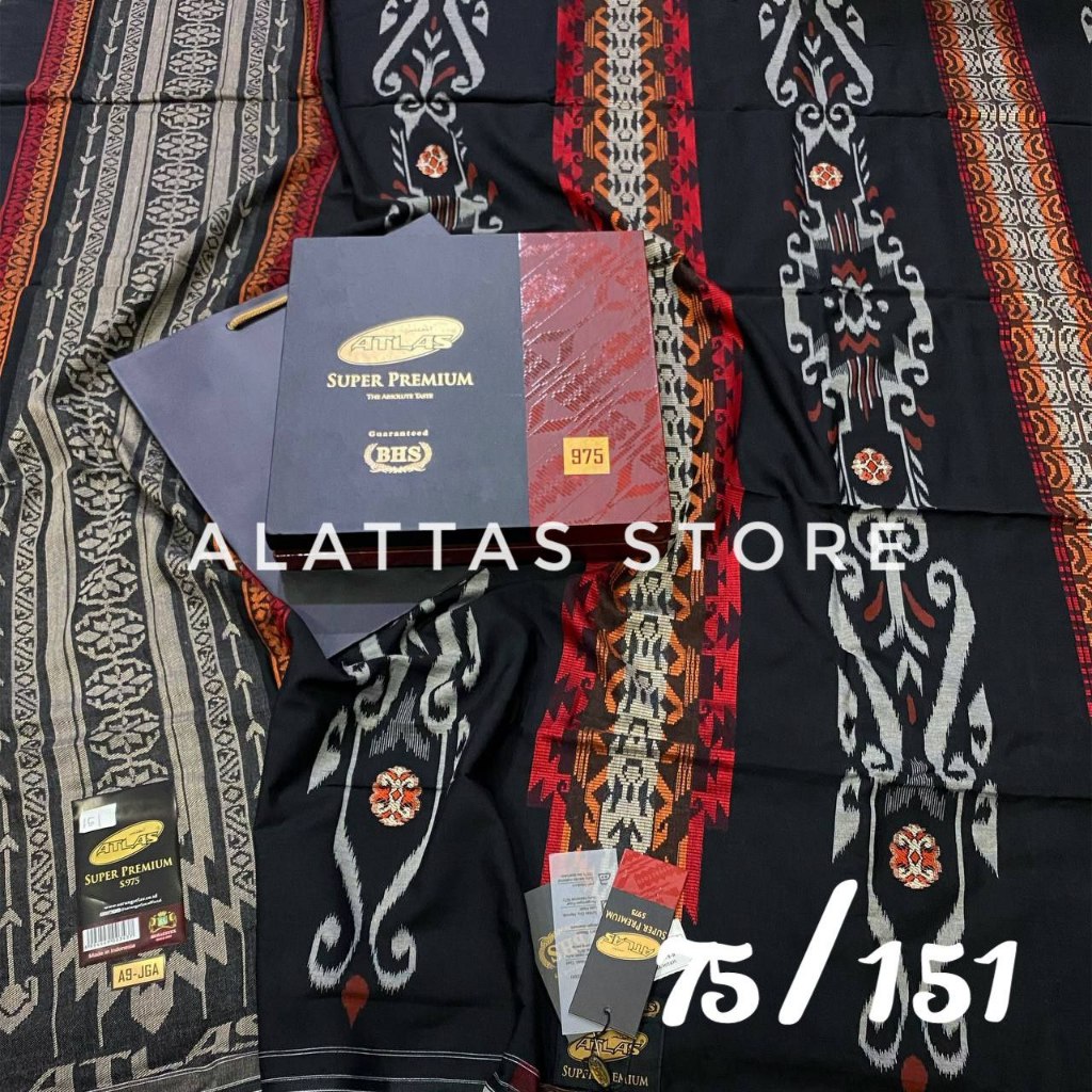 SARUNG ATLAS SUPER PREMIUM 975 GOLD Sarung Atlas Jaquard Songket Gold