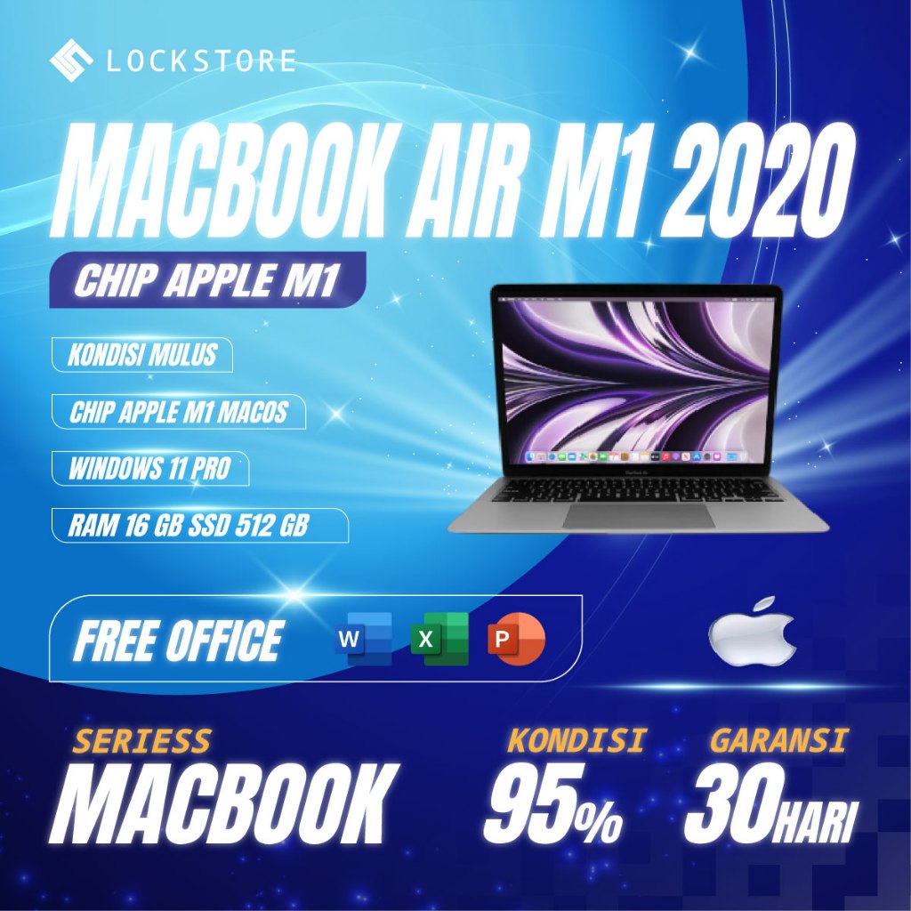 Macbook Air 13 Inch 2020 M1 | RAM 16GB | SSD 512GB | Grey | macOS