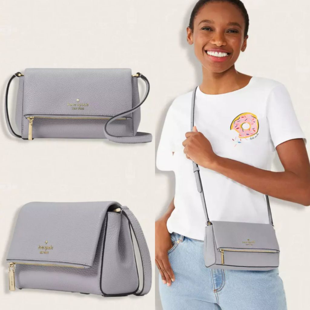 KS leila mini flap crossbody mountain grey