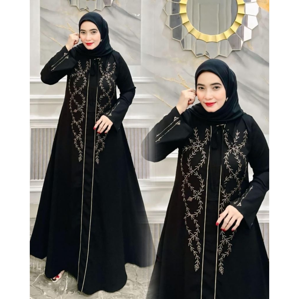ABAYA MARYAM / Bahan Jetblack saudi premium / COD