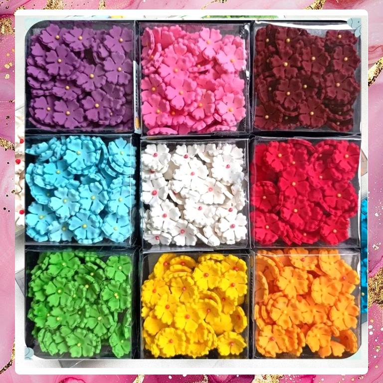 Edible GUMPASTE bunga/Hiasan Kue GUMPASTE/GUMPASTE BUNGA S4 isi 12pcs