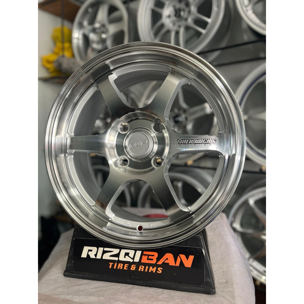 velg te37 r16 full polish pcd 4x114 kondisi baru