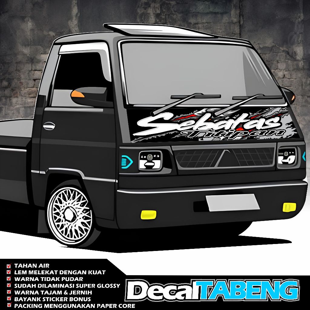 STICKER DECAL VARIASI KABIN DEPAN MOBIL PICK UP L300 SEBATAS TITIPAN