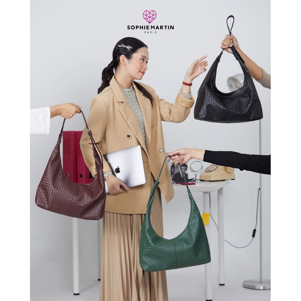 Sophie Martin Tas Ariane Tote Bag Anyaman Shoulder Bag Tas Cangklong Tas Wanita