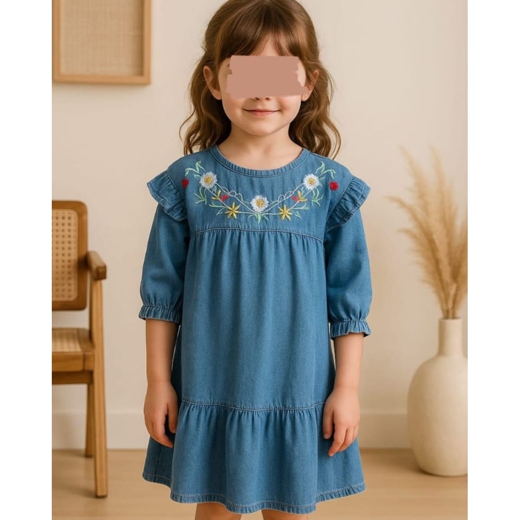 kirakids - Dres Jeans Anak Lengan Panjang Usia 2-3thn