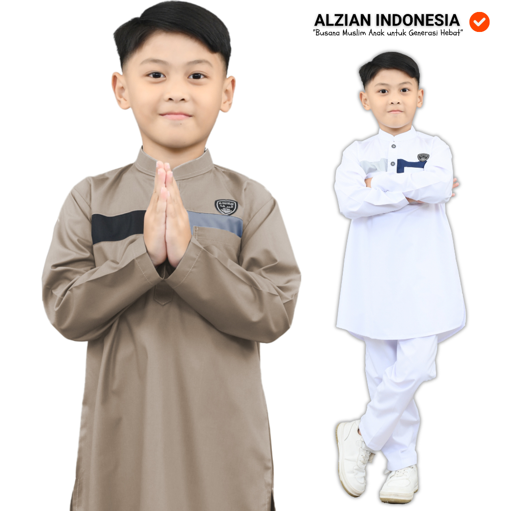 Setelan Koko Kurta Anak Premium Usia 2-8 Tahun Lengan Panjang Wildan Series Alzian Design Athowaf