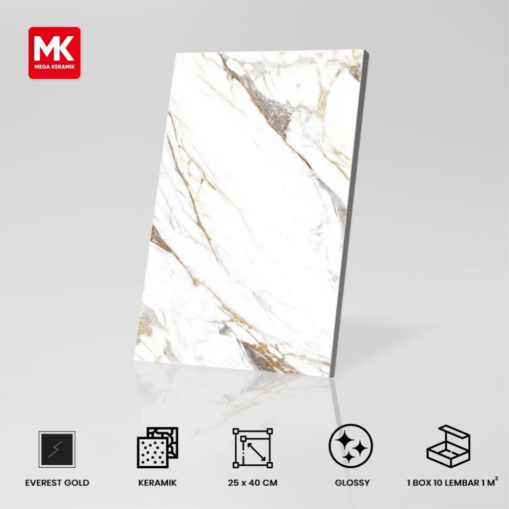 Keramik Dinding Motif Marmer 25x40 Everest Gold