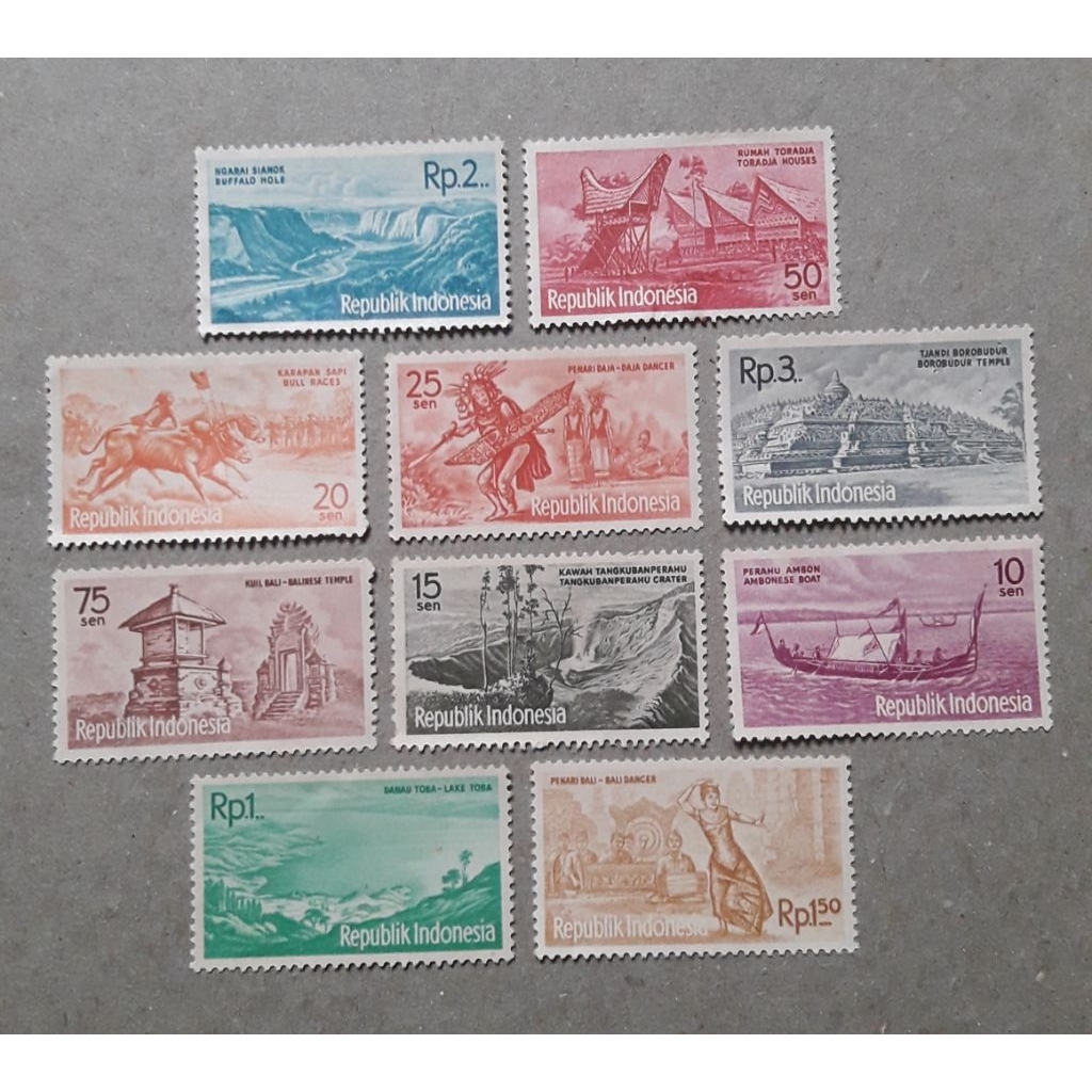 prangko pariwisata tahun 1961 1set 10pcs