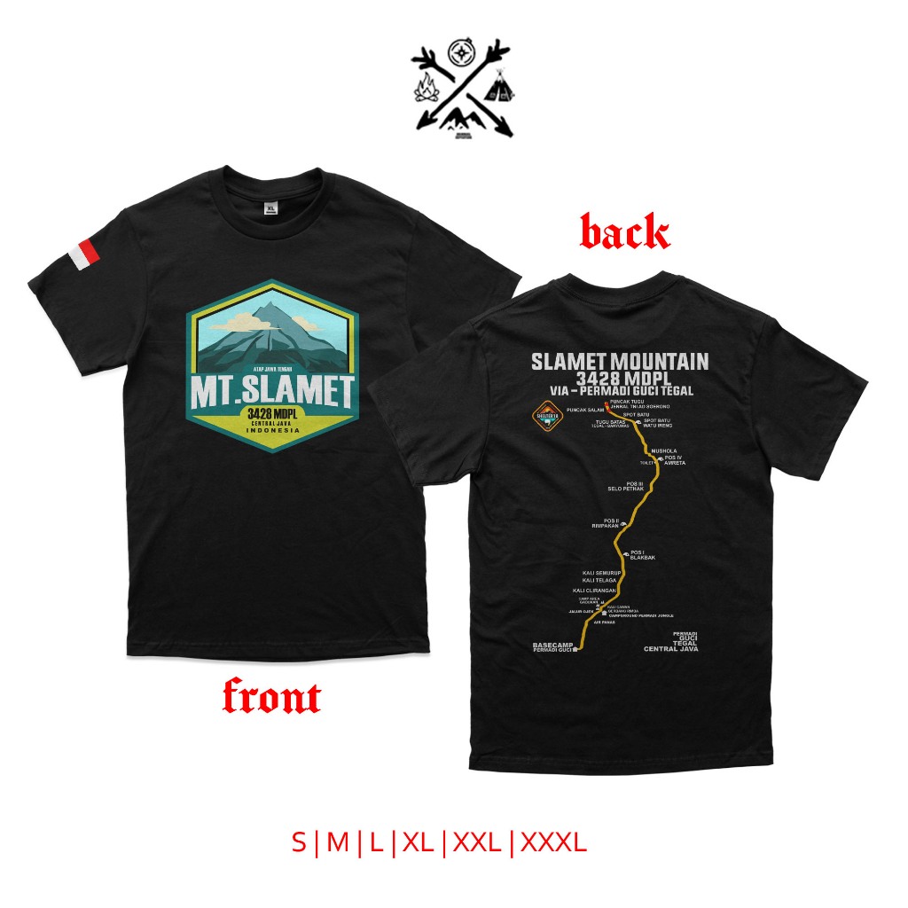 Kaos gunung slamet via permadi kaos pendaki gunung slamet combed 24s