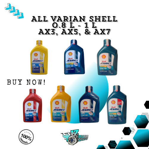 Oli Shell Advance AX7 Matic 10W-40 1L Orisinil AX7 Scooter Oli Semua Motor Matic / Oli Shell AX7
