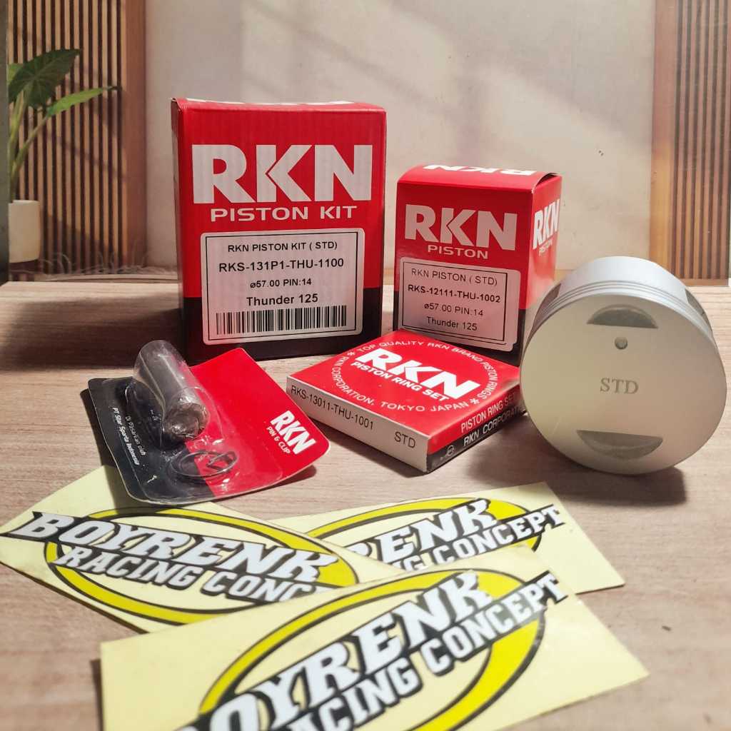Piston Kit Set THUNDER 125 Ukuran Os : STD - 0.50 - 1.00 - 1.25 - 1.50 - 2.00 Original rkn - BOYRENK