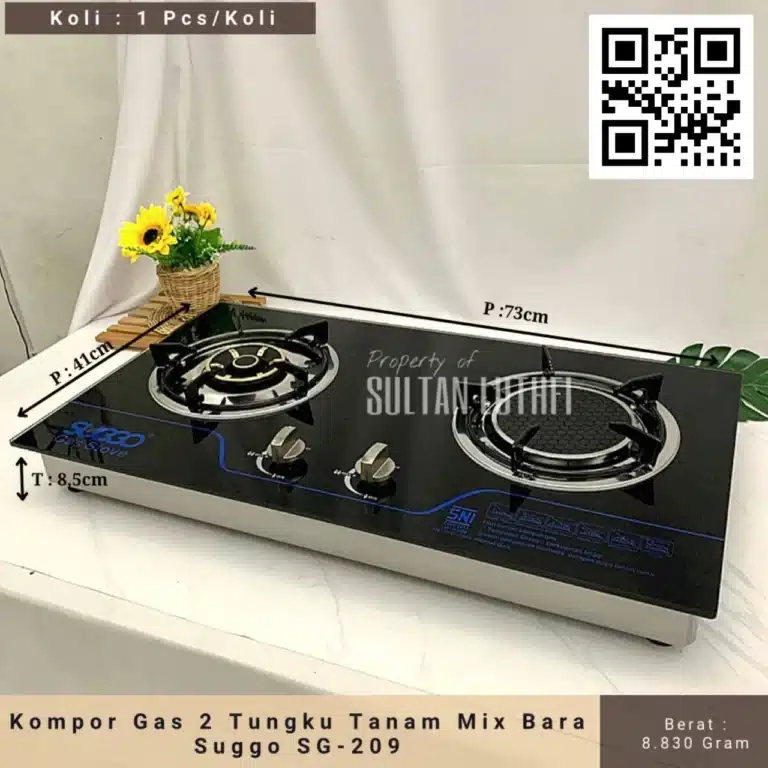 Kompor Gas 2 Tungku Tanam Mix Bara Suggo SG-209