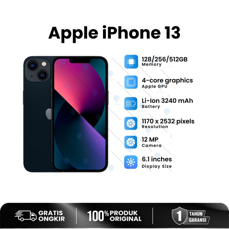 HP IPHONE 13 128GB 256GB Second Inter LCD ORI Good Condition No Minus No Refurbis No Rekondisi