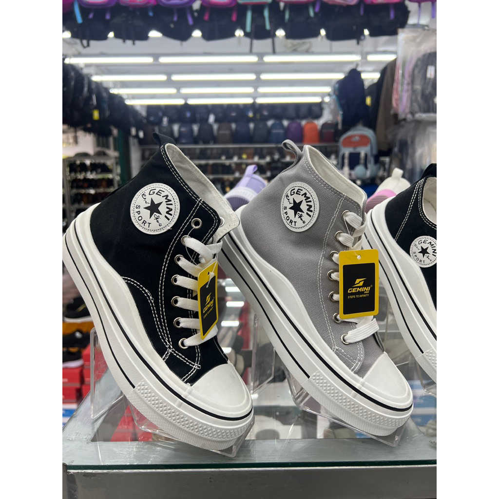 Gemini Sepatu Wanita Sepatu sneakers sport Kasual Shoes Sepatu Sekolah Hitam Polos