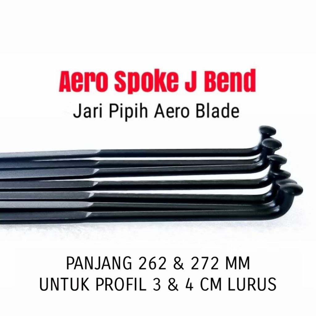 Aero Spoke J Bend Stainless 272 mm 262 mm Jari Pipih Ruji Gepeng