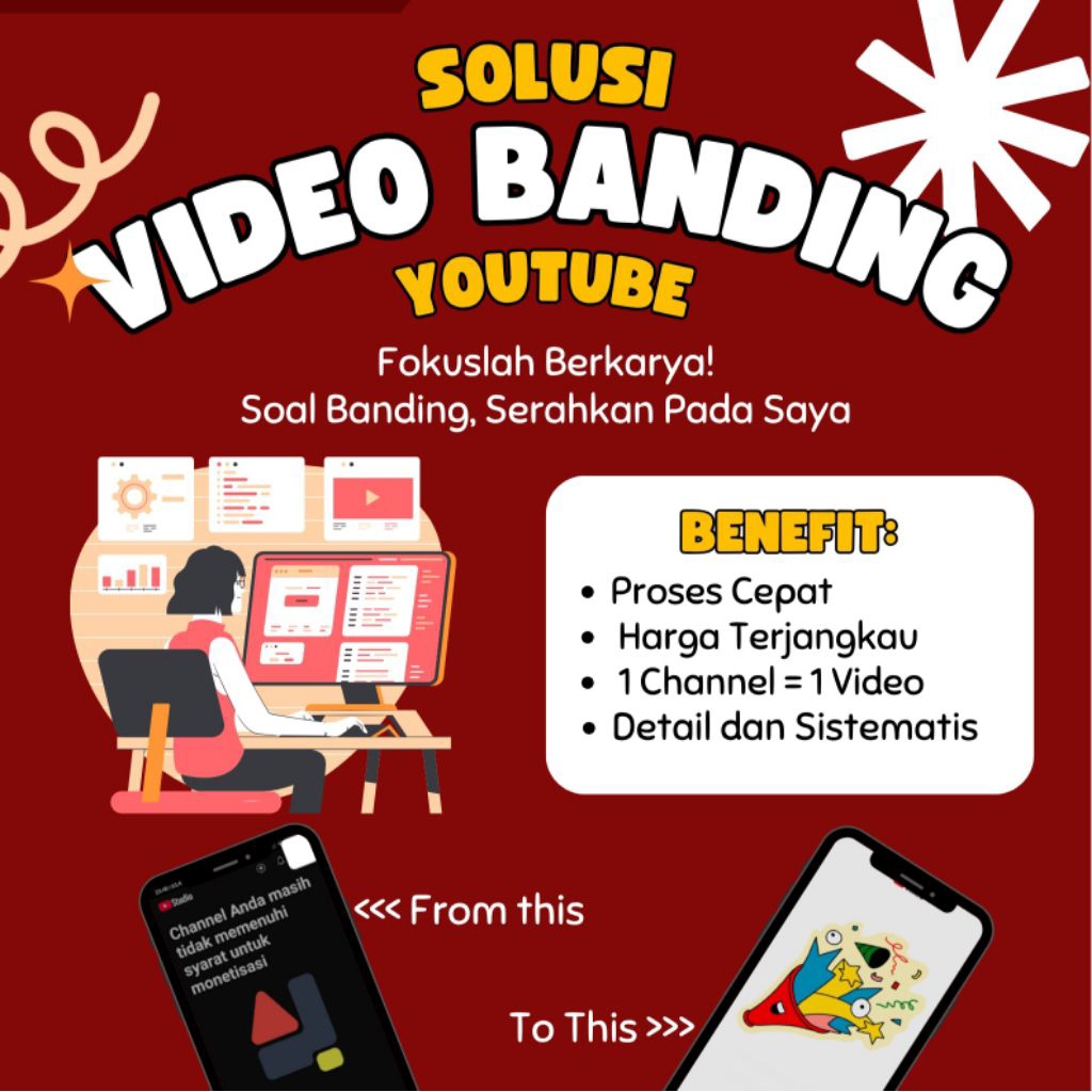 JASA KONTEN VIDEO BANDING CHANNEL YOUTUBE 100% JAMINAN LOLOS MONETISASI