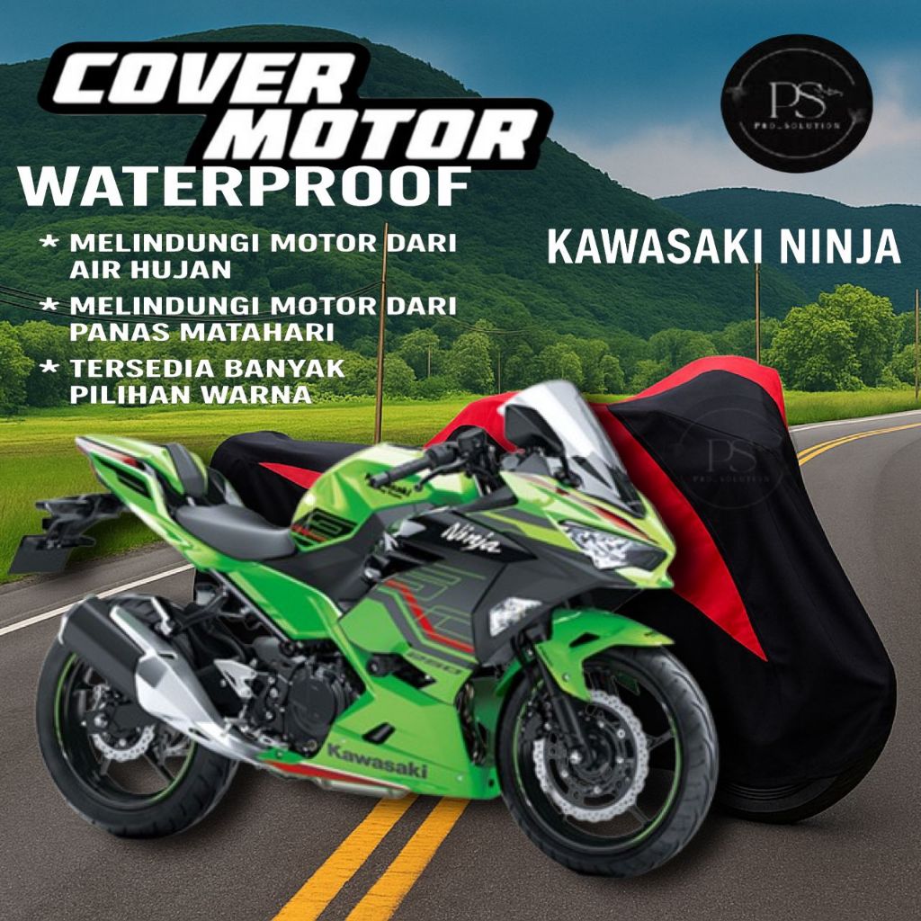 Sarung Motor Kawasaki Ninja 250fI Ninja 250 Carbu Z250 Z250 Sl Ninja Mono Bahan Waterproof / Cover M