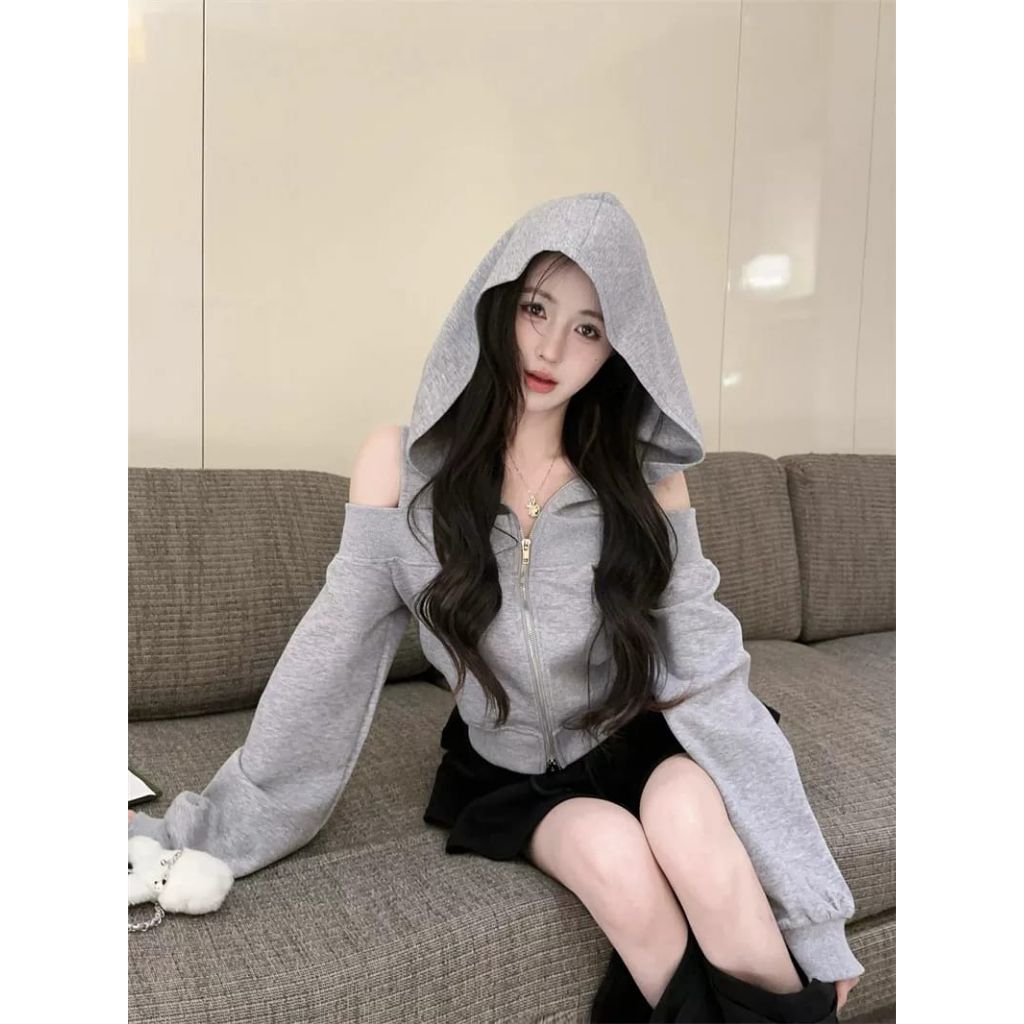 JACKET ZIPPER HOODIE COMBIE BAHU TERBUKA|SAILOR JACKET CROPE SEXY|