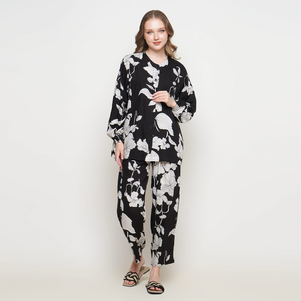 NADINE SET Oneset Kekinian Lengan Panjang Celana Panjang