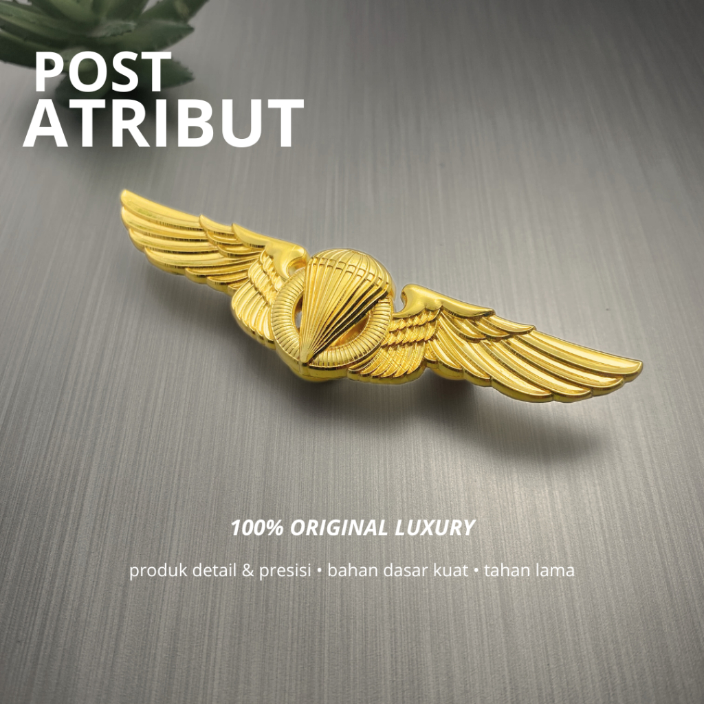 100% LUXURY Brevet Para Dasar TNI AU / Wing Para Dasar TNI AU Luxury / Pin Luxury / Brevet Luxury / 