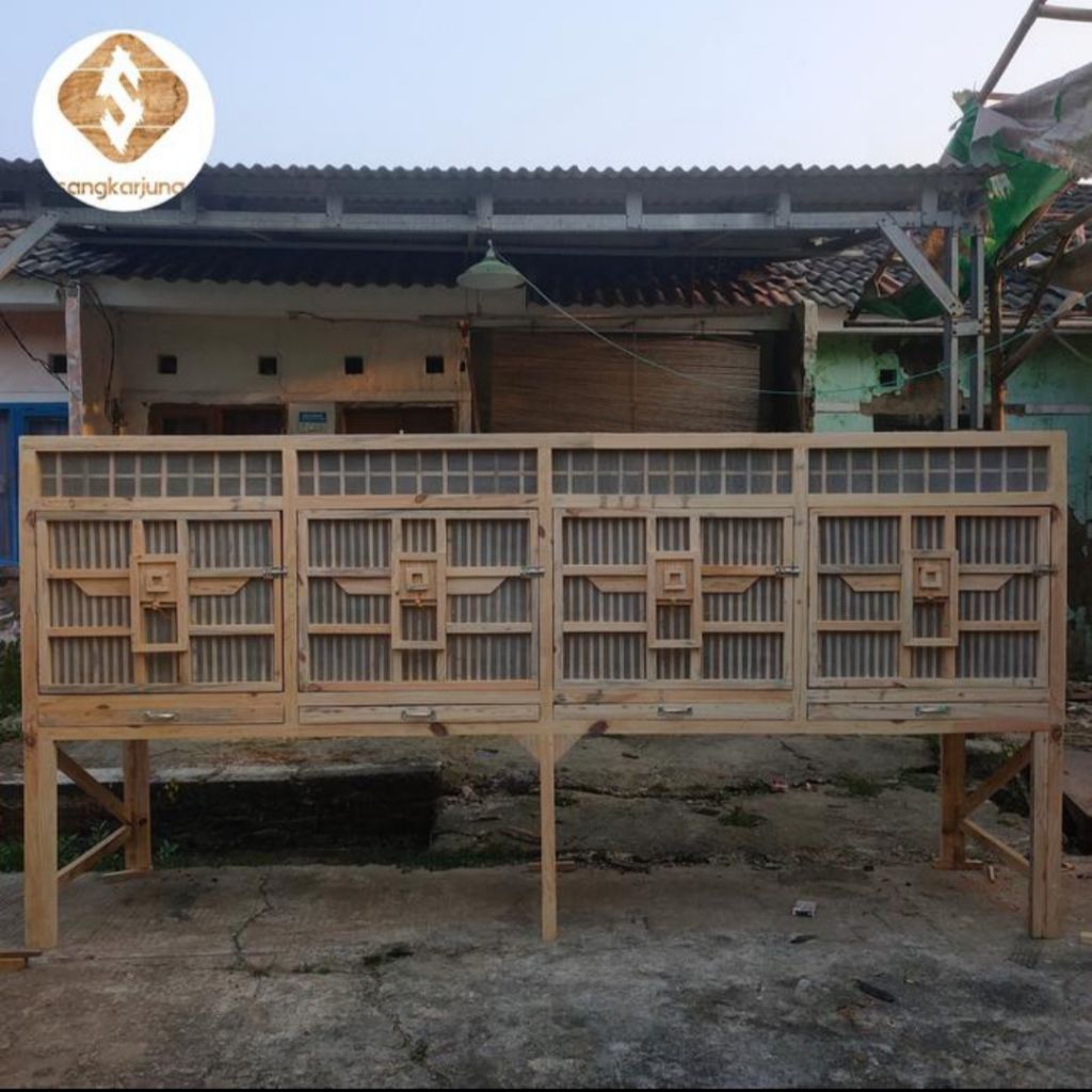 kandang ayam Bangkok kawat nyamuk model kaki tinggi sejajar