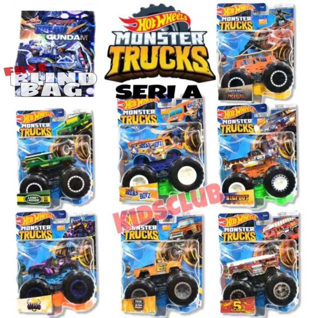 Hotwheels Monster Truck Seri A Terbaru.Original Mattel