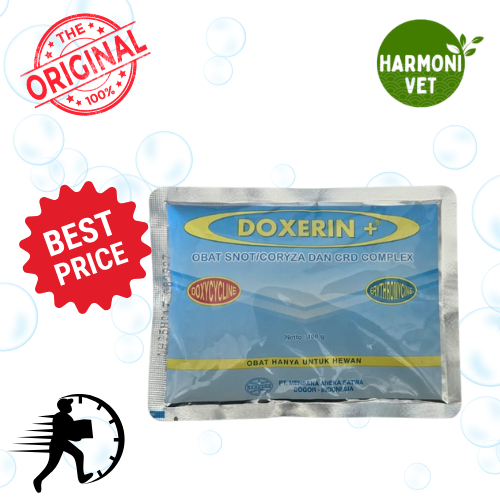 Doxerin Plus 100 Gram Obat Ngorok Snot CRD Komplek Ayam Broiler Layer Bebek Puyuh dan Unggas Lainnya