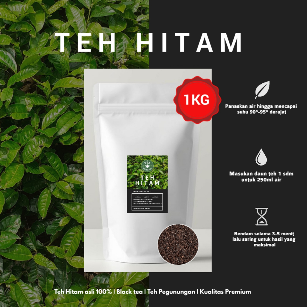 Teh Hitam Kemasan 1kg | Black tea | Teh Pegunungan | Kualitas Premium