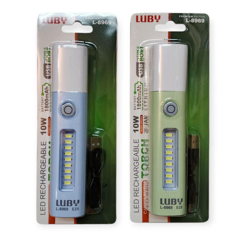 Luby L-8969 Senter Tangan LED Cahaya Putih - Senter Zoom Luby