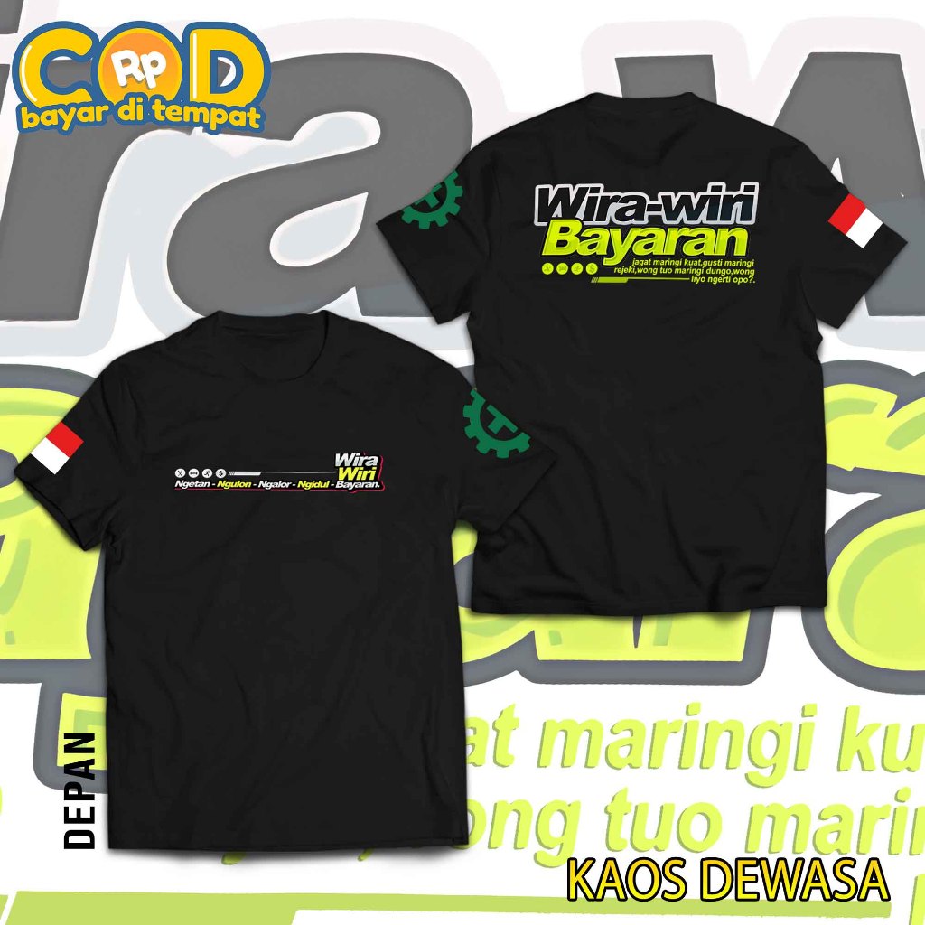 Kaos Oblong Pria Lengan Pendek Motif Wara Wiri Bayaran Baju Kata Kata Jawa Hits Bahan Semi Katun