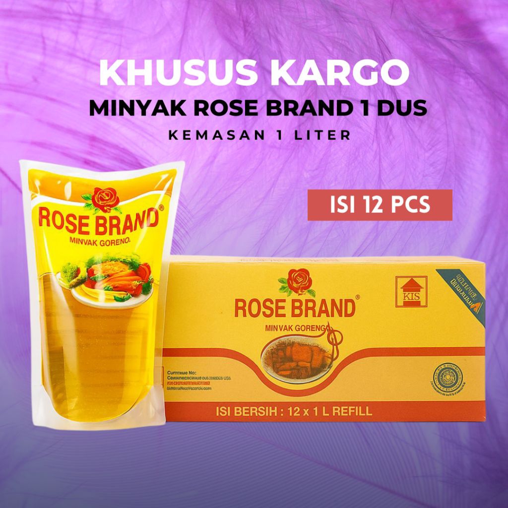 [12pcs] 1 Dus Minyak Goreng Rose Brand 1 Liter