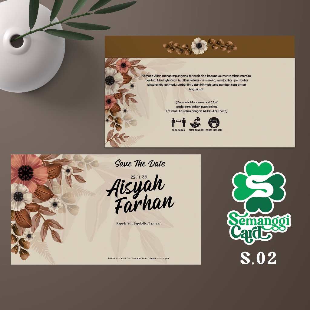 UNDANGAN PERNIKAHAN SEMANGGI 02 EXPRESS BAHAN BC GRAMATUR 150 | CETAK UNDANGAN MURAH NIKAH KHITAN