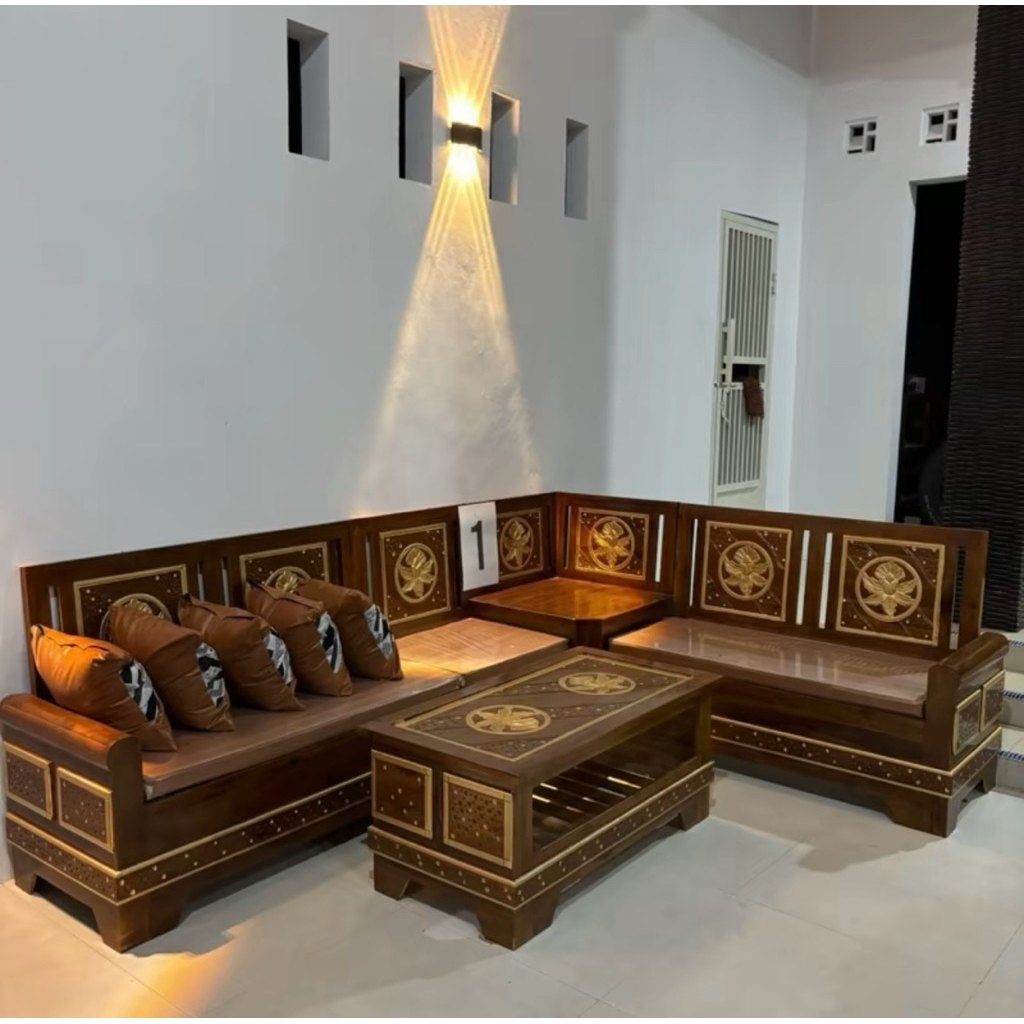 Kursi Sudut Gelung Jati Kursi Sudut Jati Kursi Tamu Minimalis