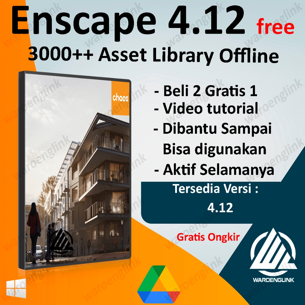 Enscape 4.12 FREE 3000+++ asset library offline Terbaru 2025 | Video Tutorial Install Full Version
