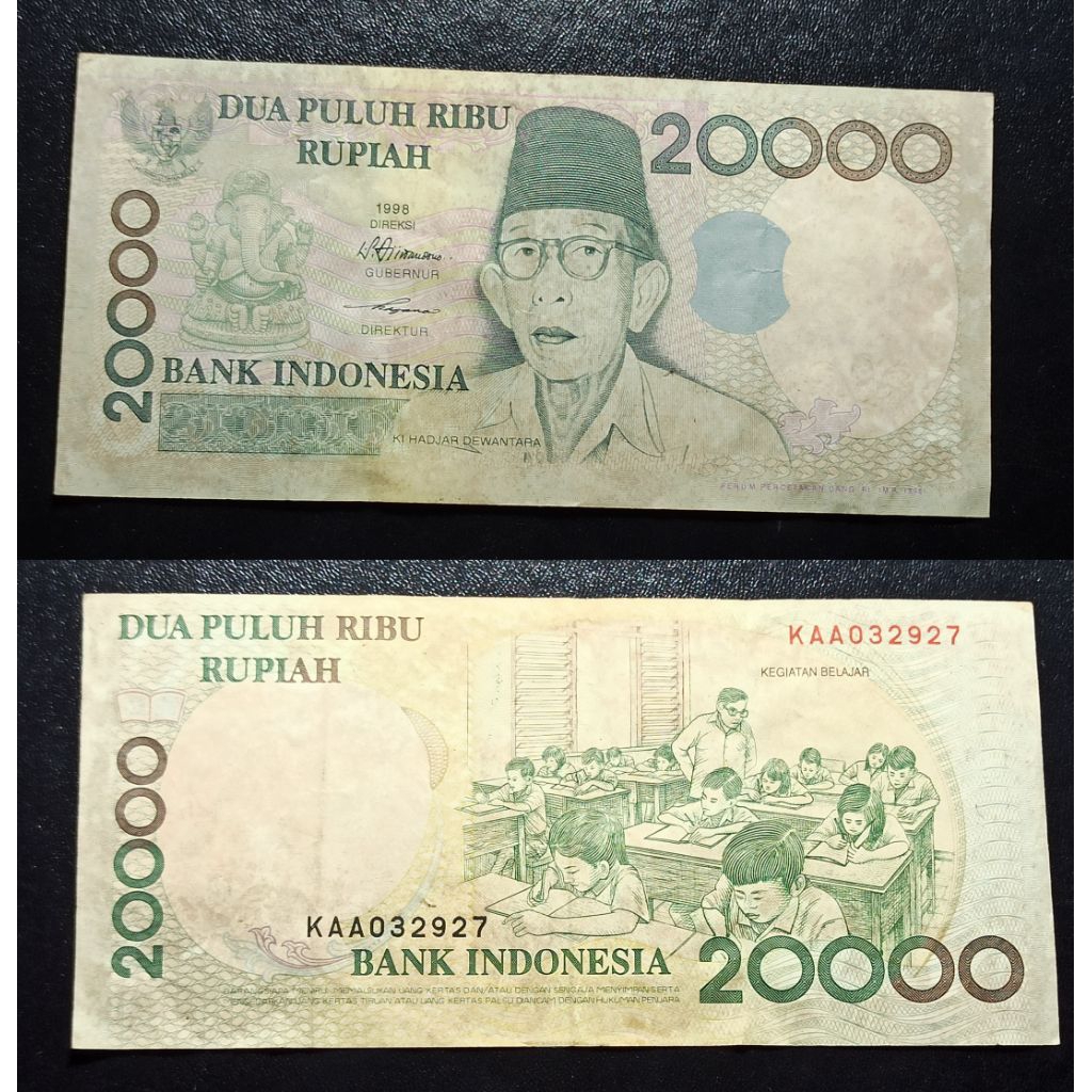 uang kuno Indonesia 20k tahun 1998 p1958