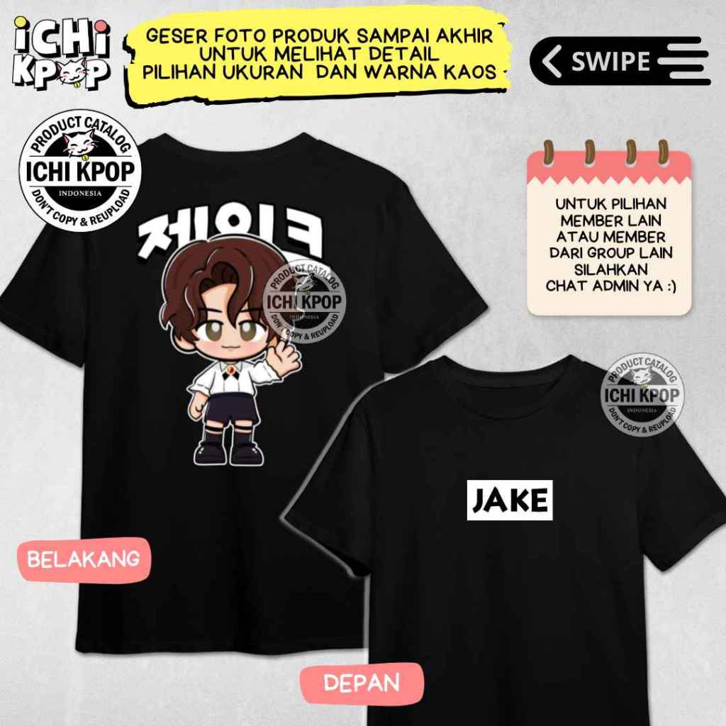 Kaos JAKE ENHYPEN (CETAK DEPAN BELAKANG) FanArt ENHYPEN WORLD Eternal Moment VAMPIR TOWN ENGENE