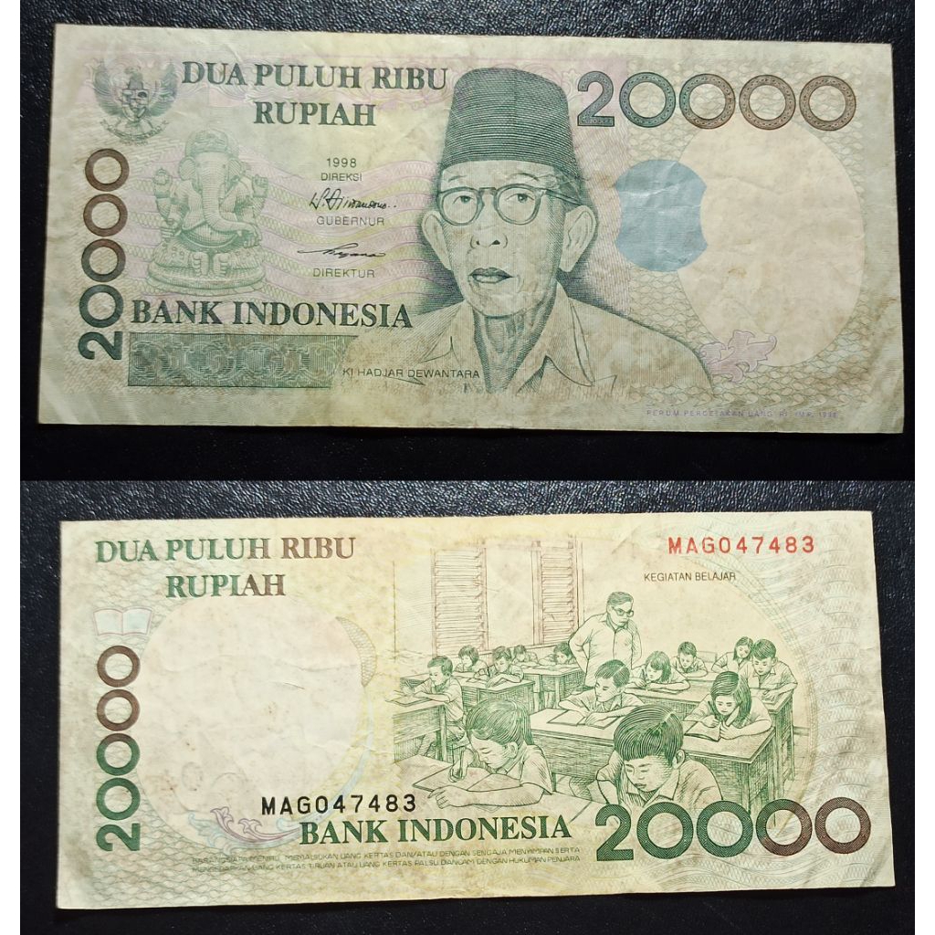 uang kuno Indonesia 20k tahun 1998 p1960