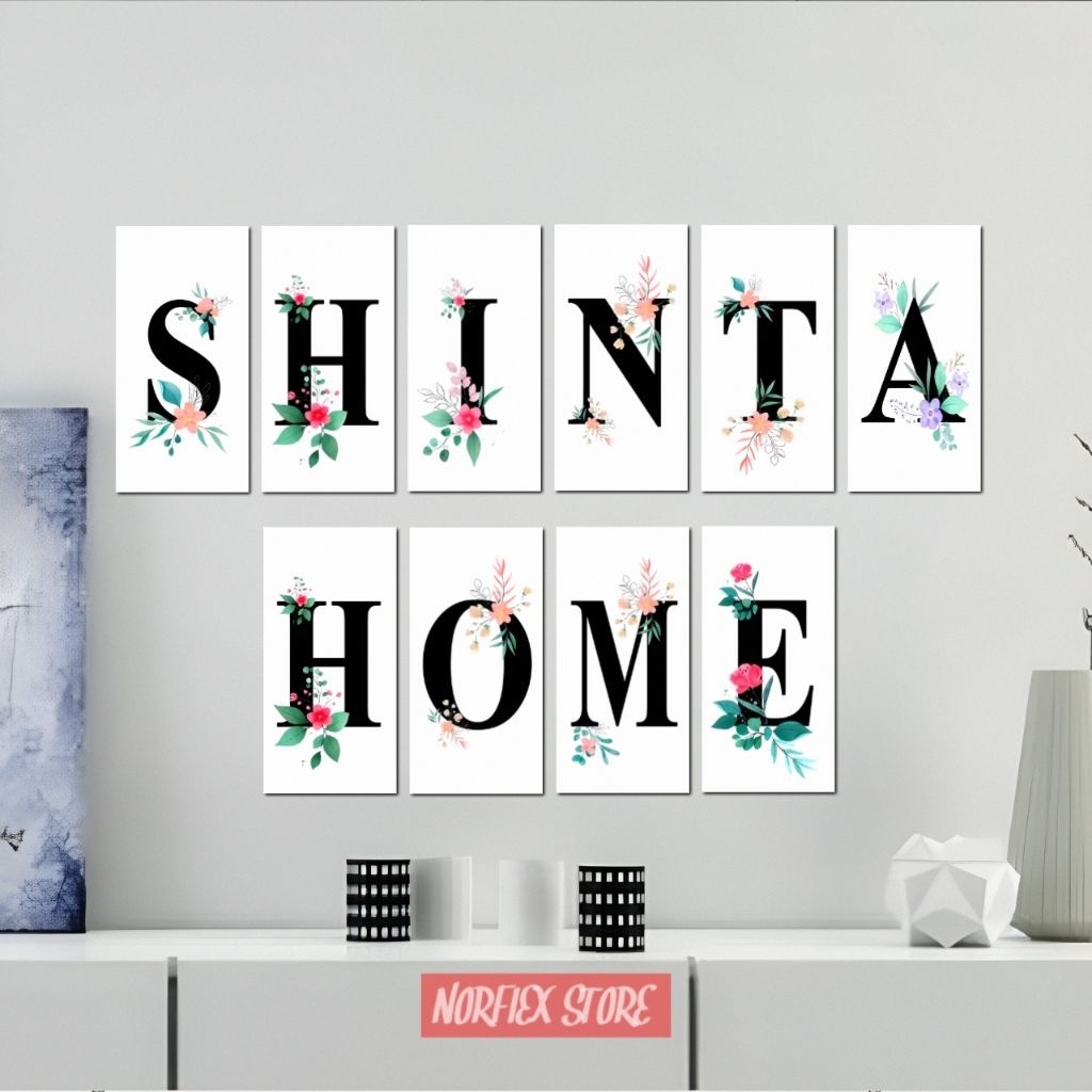 Poster dinding huruf abjad Hiasan kamar cewek aesthetic Pajangan Dekorasi