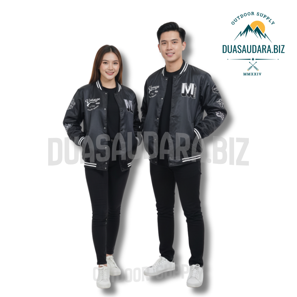 Jaket Varsity Baseball Parasute - Jaket Double Layer Puring Premium tebal