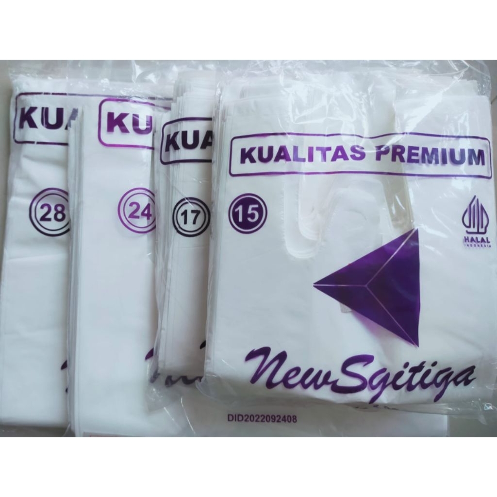 500 gram Plastik Kresek HD Putih Susu dan Merah ukuran 15 - 40