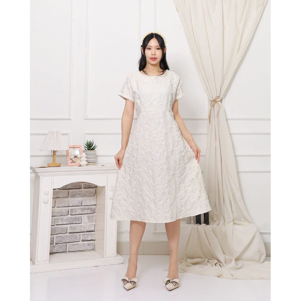 Dress Korean Style | Dress Bahan Jaguar Wanita Kekinian